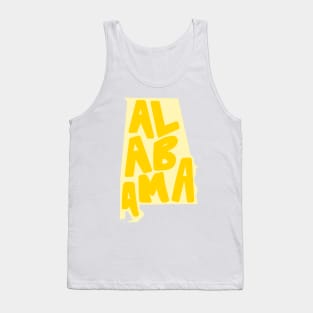 Alabama Doodle Letters Map Outline- yellow Tank Top